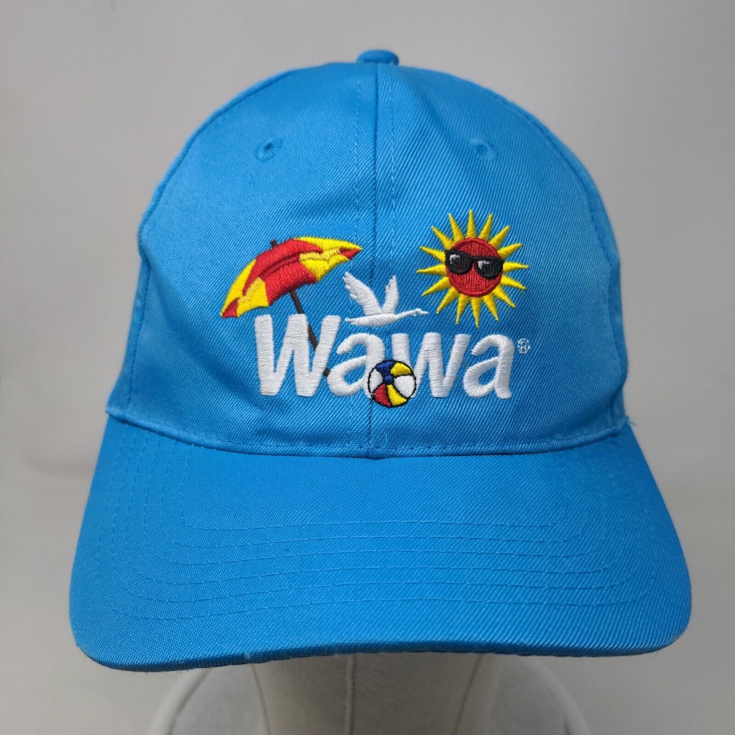 Wawa Strapback Hat Blue OSFM Adjustable Embroidered Vented Holes Polyester