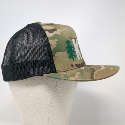 Yupoong Trucker Hat Green Camo One Size Idaho KC Pine Tree Mesh Snapback Hat