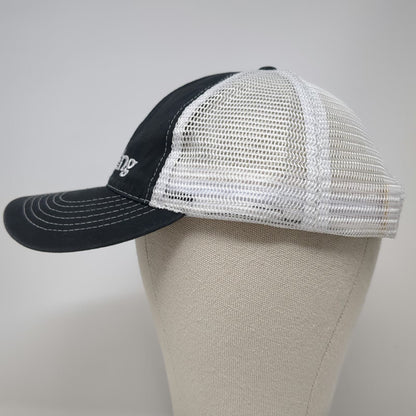 J Hats Trucker Hat Black White One Size Wyoming Bucking Horse Mesh Snapback