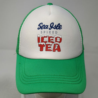 Sea Isle Spiked Iced Tea Trucker Hat Green One Size Mesh Snapback Foam Front Cap