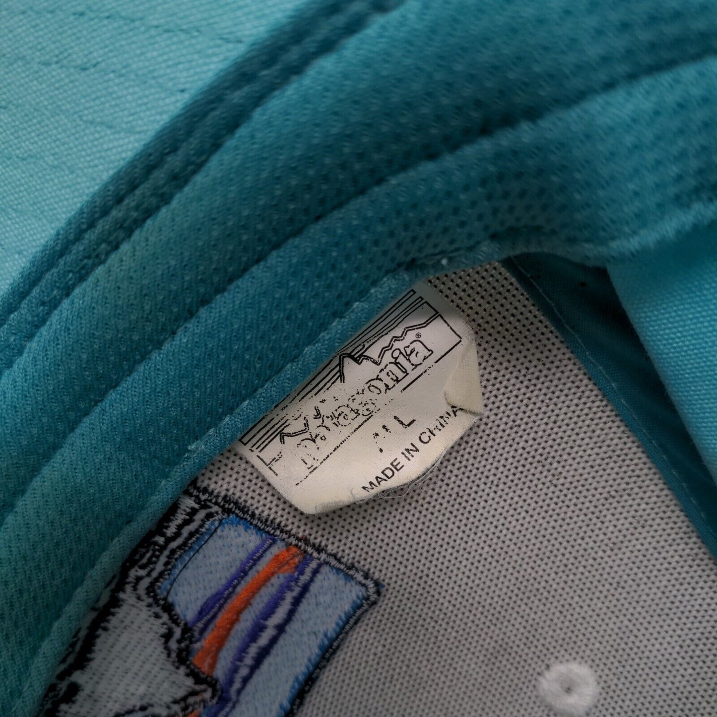 Patagonia Snapback Hat Blue Large Adjustable Embroidered Vented Holes 6 Panel