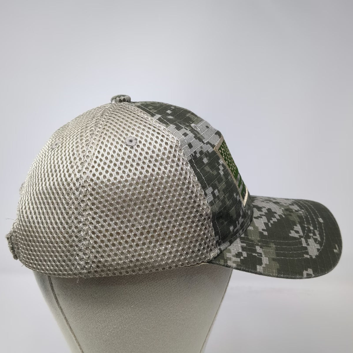 Green Camo Baseball Cap One Size Mesh Back American Flag Strapback Tactical Hat