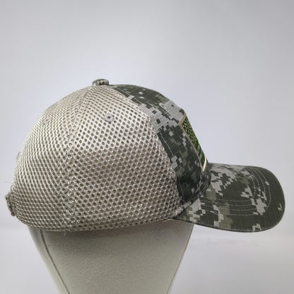Green Camo Baseball Cap One Size Mesh Back American Flag Strapback Tactical Hat