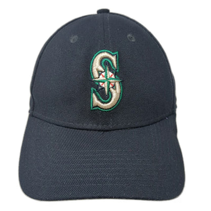Seattle Mariners MLB New Era Blue Baseball Cap Size M 39THIRTY Stretch Fit Hat