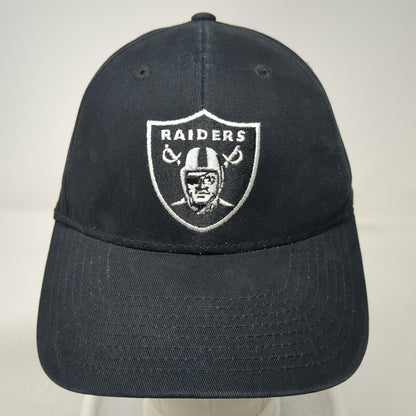 Las Vegas Raiders NFL Team Apparel Black Hat One Size Strapback Embroidered Cap