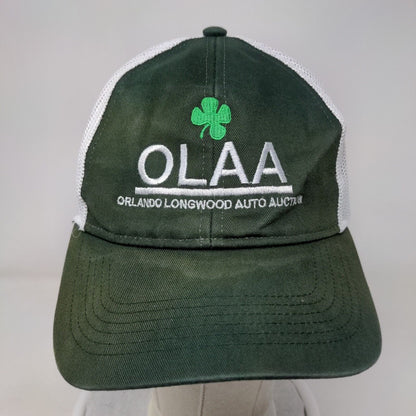 OLAA Orlando Longwood Auto Auction Snapback Trucker Hat Green One Size Mesh Back