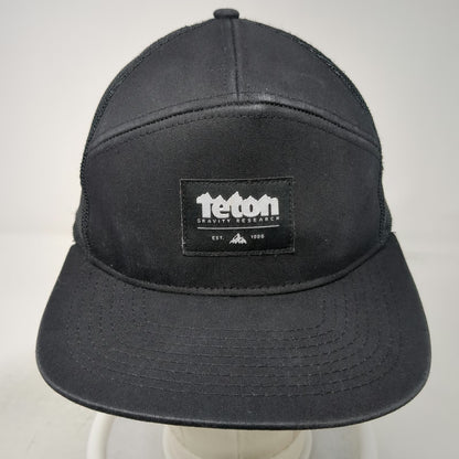 Teton Gravity Research Trucker Hat Black One Size Flat Brim Snapback Mesh Patch