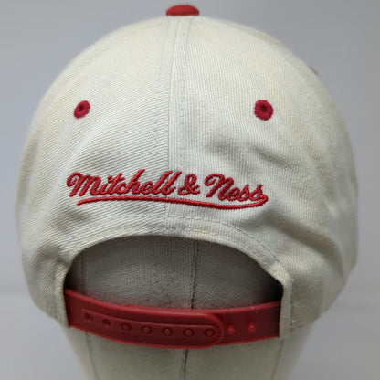 Mitchell & Ness Miami Heat NBA Snapback Hat White Red One Size Green Underbrim