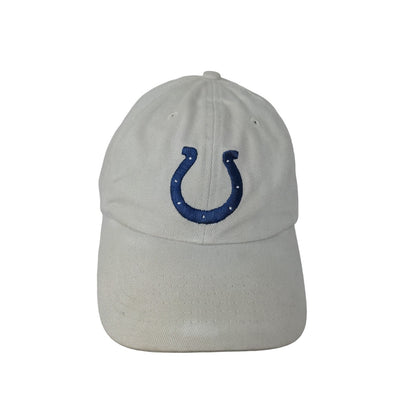 NFL Football Indianapolis Colts Strapback Hat Embroidered Logo White/Beige OSFA