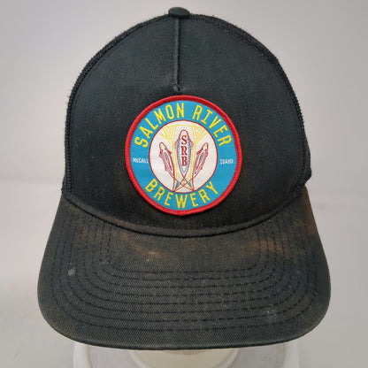 Otto Trucker Hat Black One Size Salmon River Brewery McCall Idaho Mesh Snapback