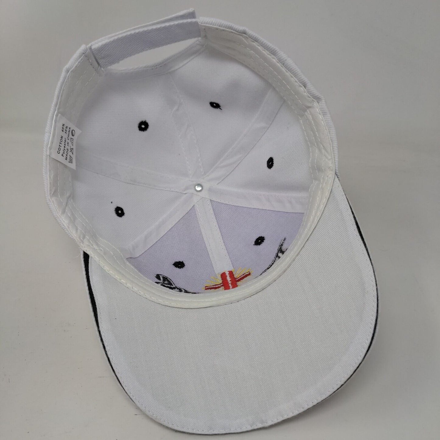 Jesus Slideback Hat White One Size Adjustable Embroidered Vented Holes 6 Panel