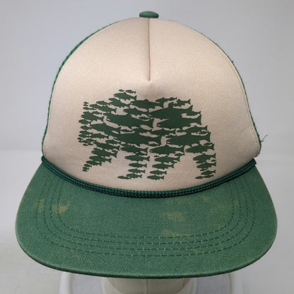 RepYourWater Trucker Hat Green One Size Bear Fish Graphic Mesh Rope Snapback