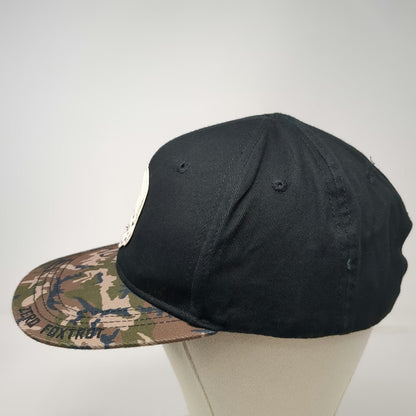 Zero Foxtrot Snapback Hat Black Camo One Size Skull Ace Patch Logo Brim Cotton