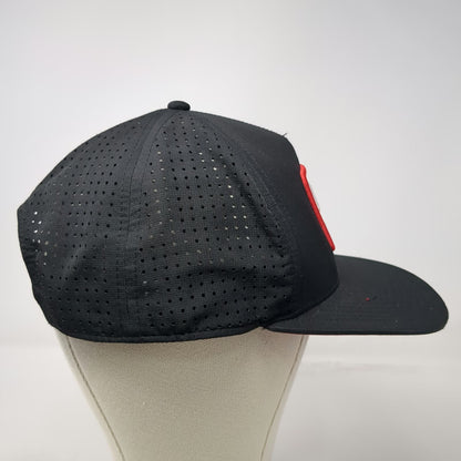 Snap-on Trucker Hat Black One Size Red Undervisor Perforated Panels Snapback