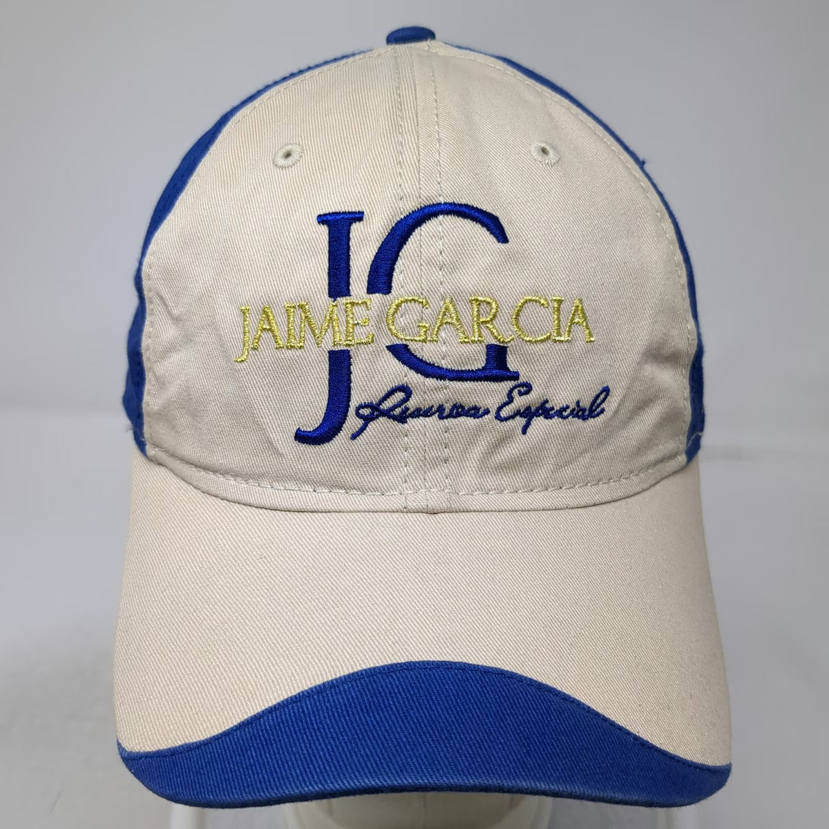 My Father Cigars Jaime Garcia Cigar Baseball Cap Beige Blue OSFM Slideback Hat