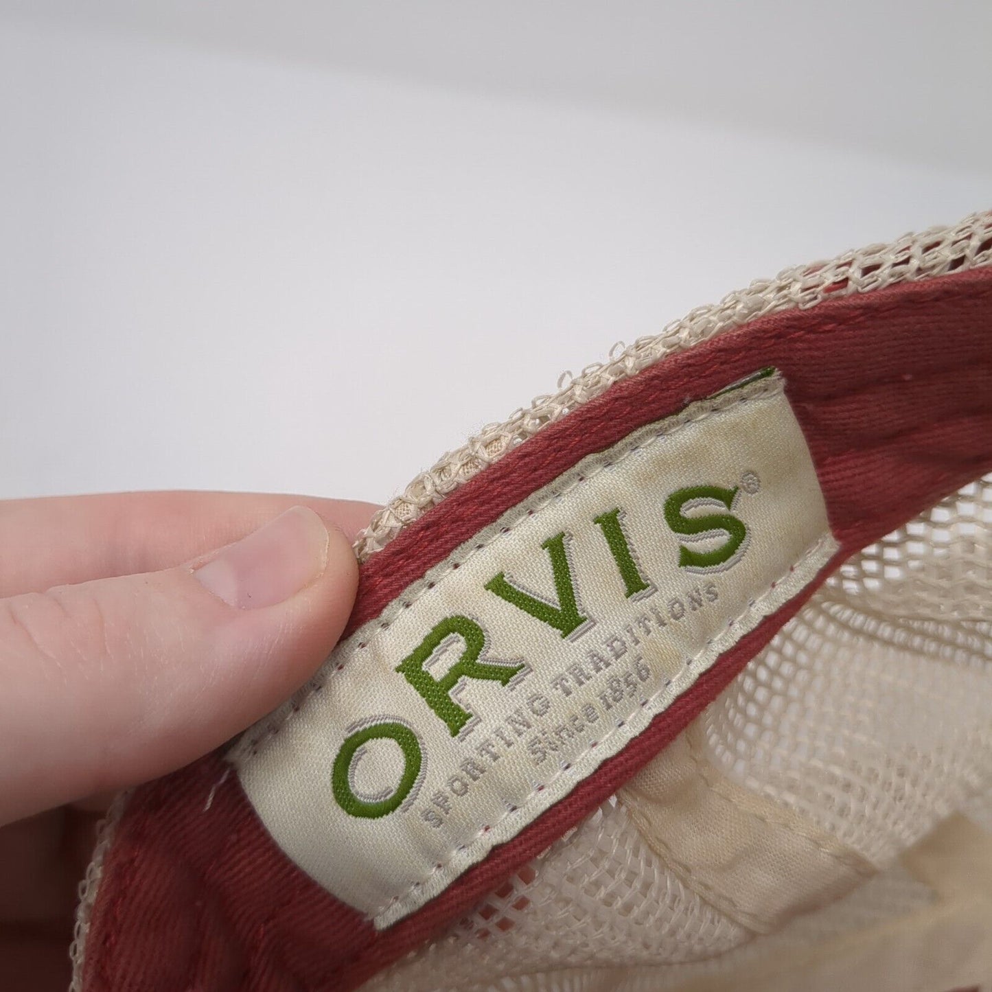 Orvis Fishing Tackle Strapback Mesh Back Trucker Hat Red One Size