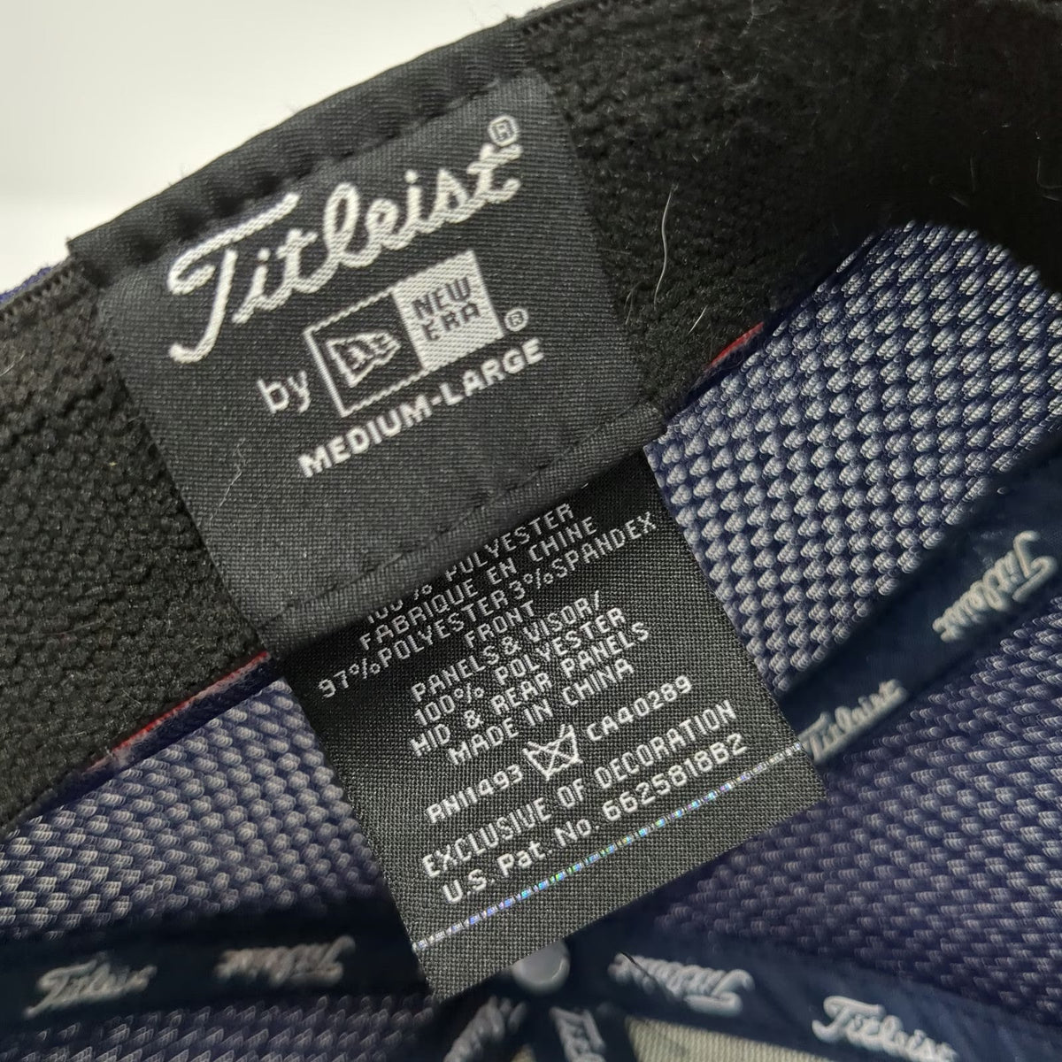Titleist Baseball Cap Blue L New Era Mesh Back Pro V1 FJ Logo Stretch Fit Hat