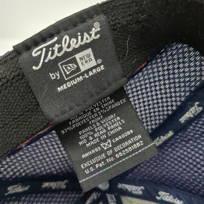 Titleist Baseball Cap Blue L New Era Mesh Back Pro V1 FJ Logo Stretch Fit Hat