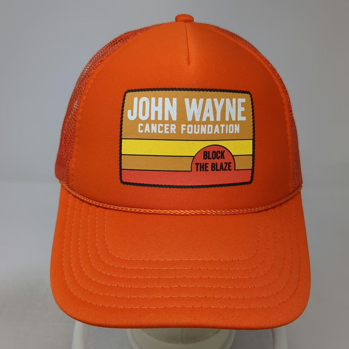 Otto Trucker Hat Orange One Size John Wayne Cancer Foundation Block The Blaze