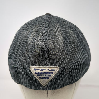 Columbia Baseball Cap Gray XL PFG Fishing American Flag Fish Mesh Back Hat