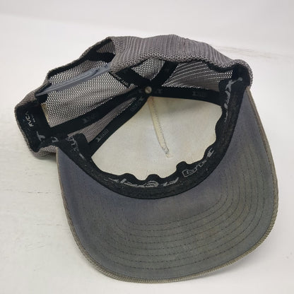 RVCA Trucker Hat Gray One Size Corduroy Leather Patch Flexfit Snapback