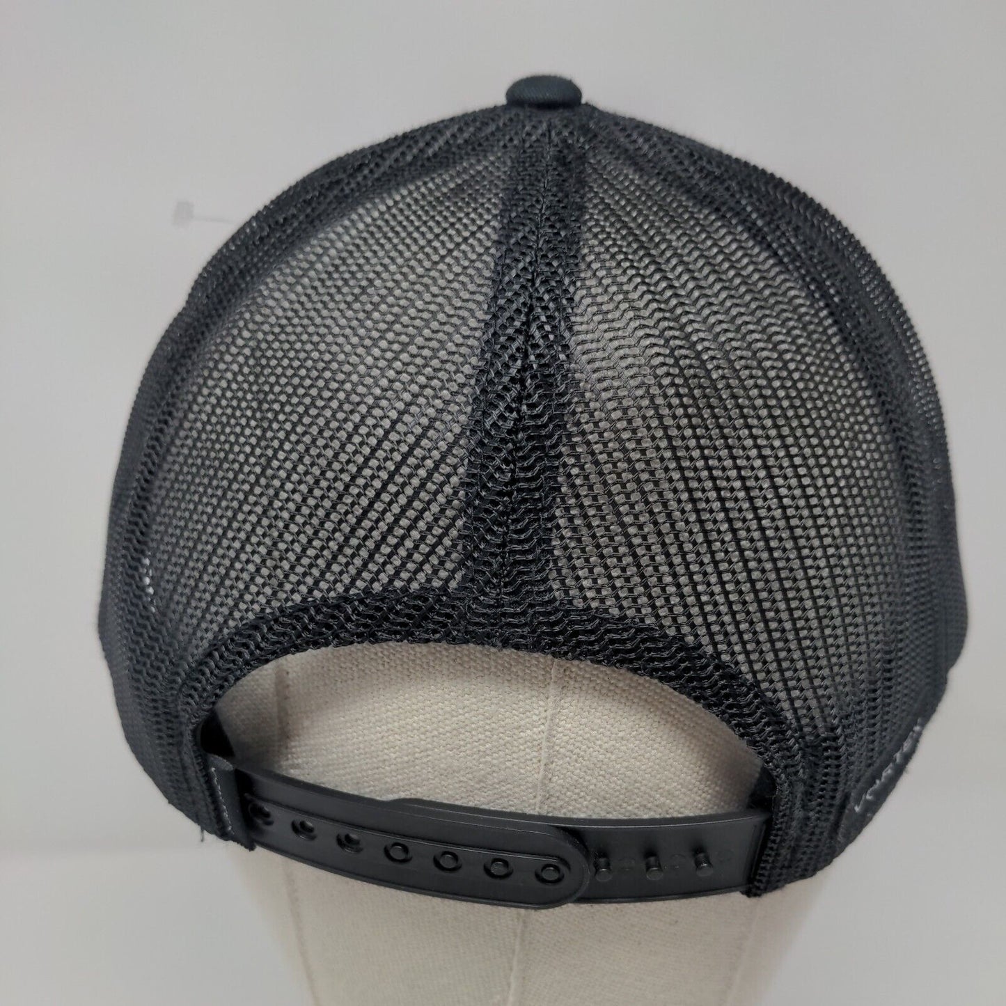 Vortex Snapback Mesh Back Trucker Hat Black OSFA Solid Adjustable