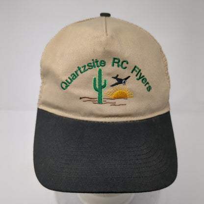 Quartzsite RC Flyers Strapback Trucker Hat Tan OS Adjustable Embroidered Mesh