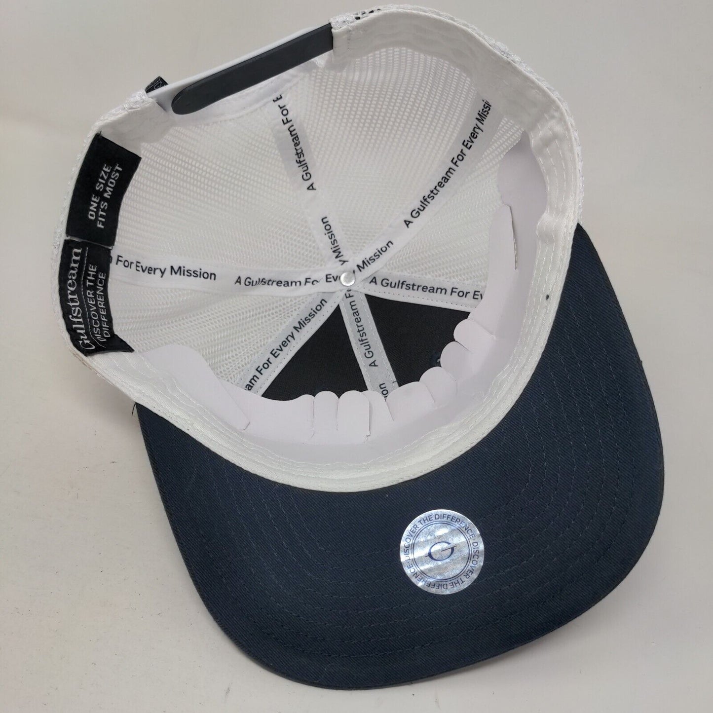 Aircraft Silhouette Patch Snapback Trucker Hat Blue OSFM Gulfstream Mesh Back