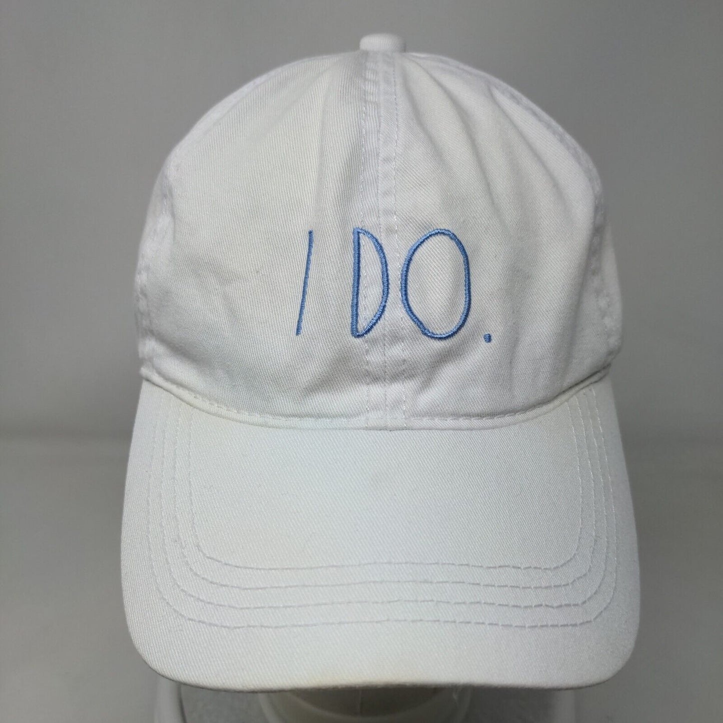 I DO Slideback Hat White OSFM Adjustable Embroidered 6 Panel Rae Dunn