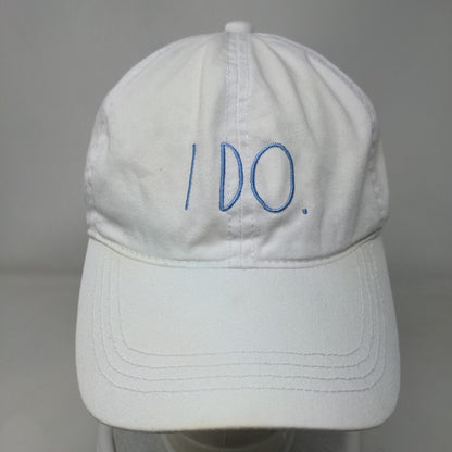 I DO Slideback Hat White OSFM Adjustable Embroidered 6 Panel Rae Dunn