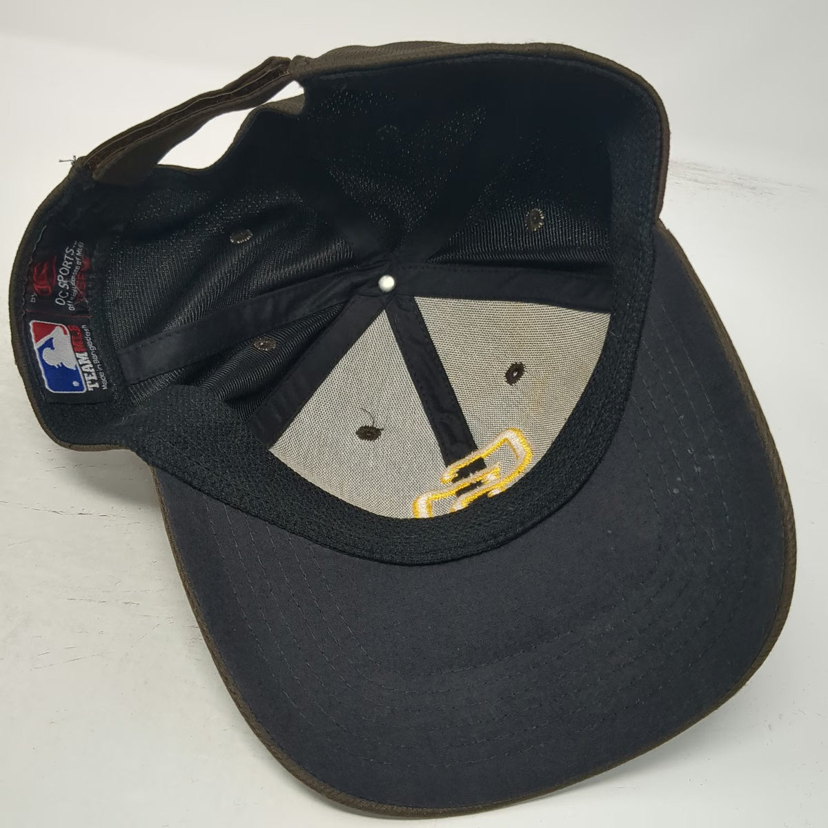 San Diego Padres MLB OC Sports Baseball Cap Brown Yellow One Size SD Logo Mesh