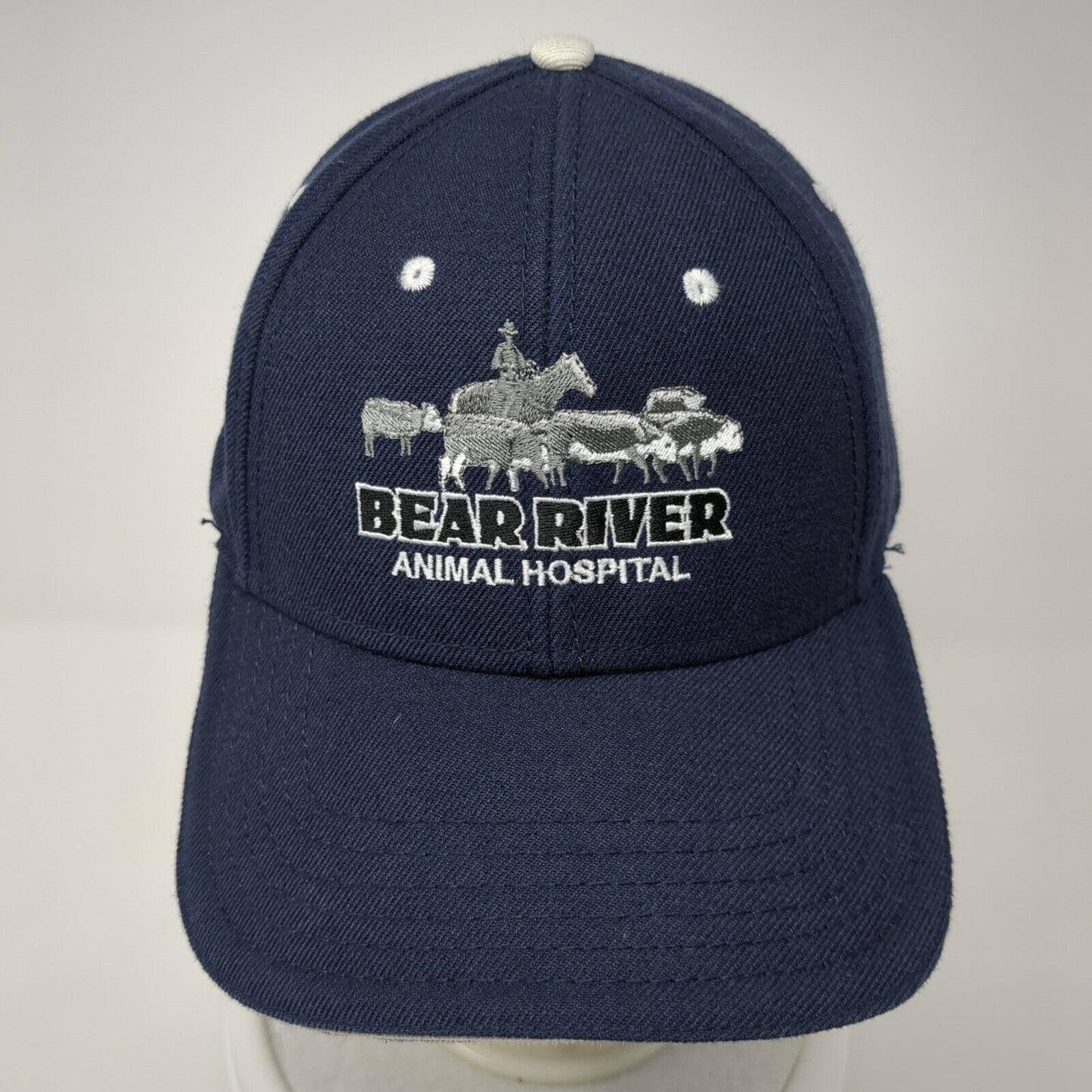 Bear River Animal Hospital Strapback Hat Blue OS Adjustable Embroidered Otto