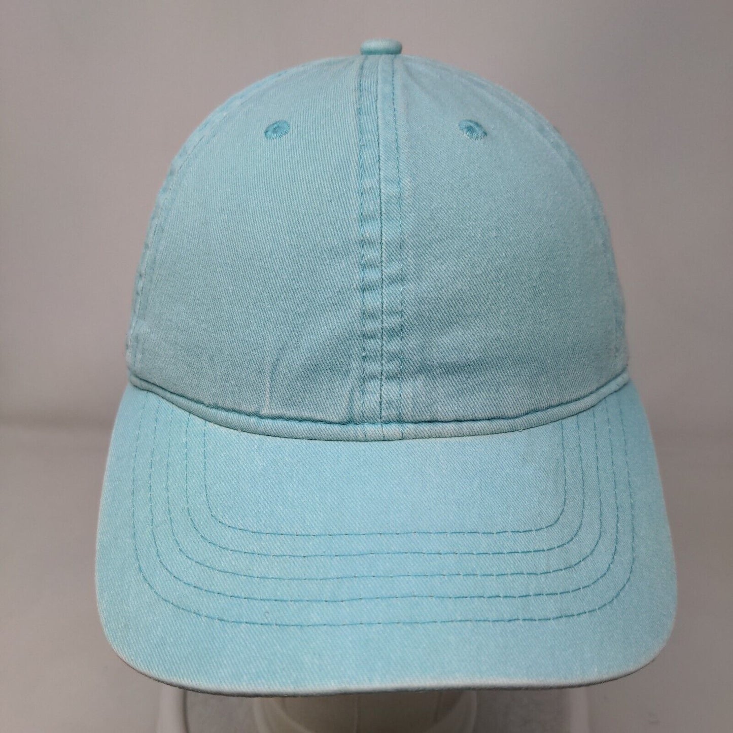 Unbranded Strapback Hat Blue OSFM Adjustable Embroidered Vented Holes 6 Panel