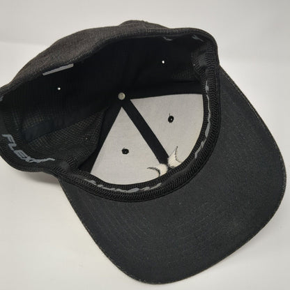 Hurley Fitted Hat Black L/XL Flexfit Embroidered Vented Holes 6 Panel Yupoong