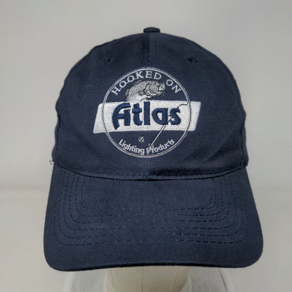Hooked On Atlas Lighting Products Strapback Hat Blue One Size Embroidered