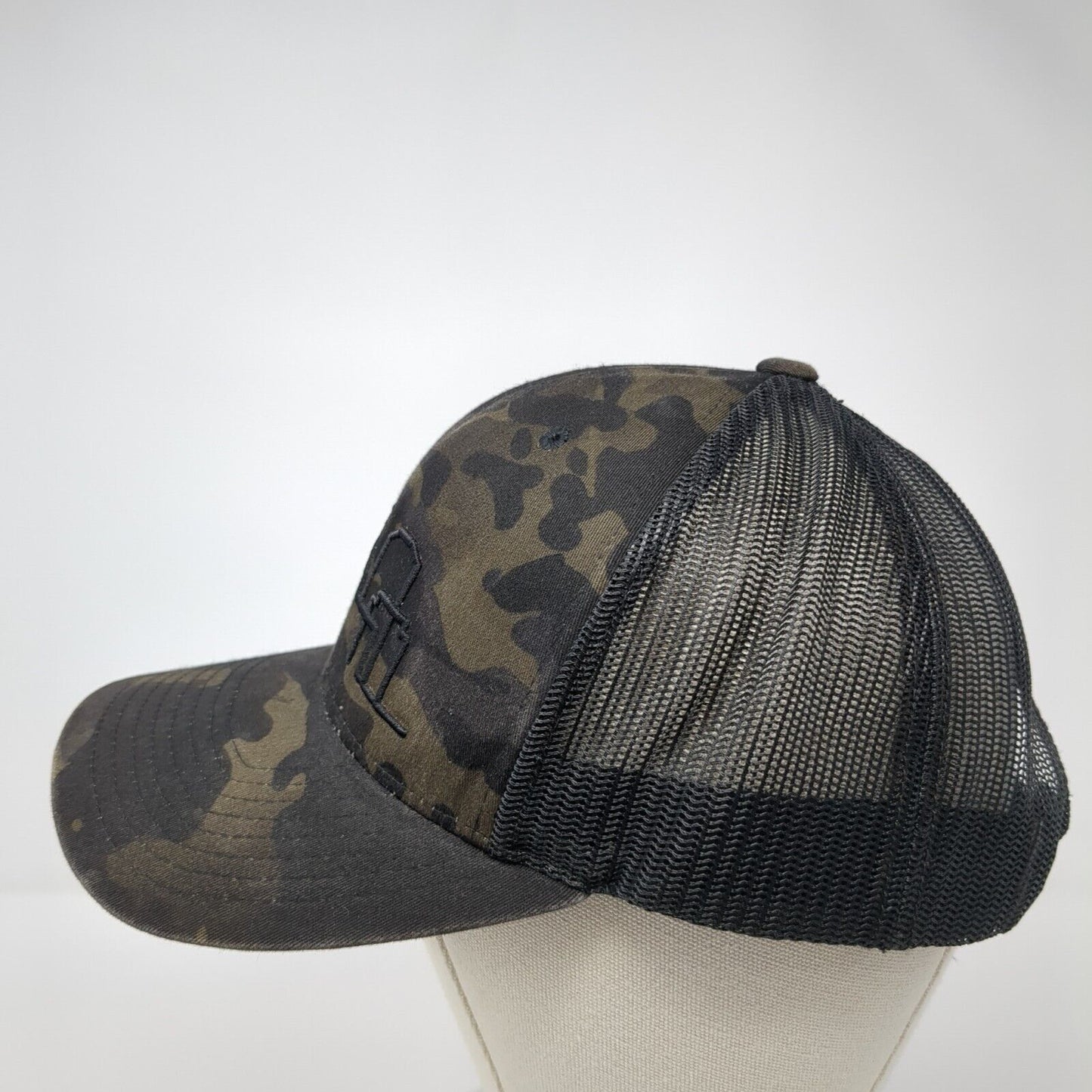 City of Real Estate Snapback Trucker Hat Camouflage OS Adjustable Mesh Yupoong