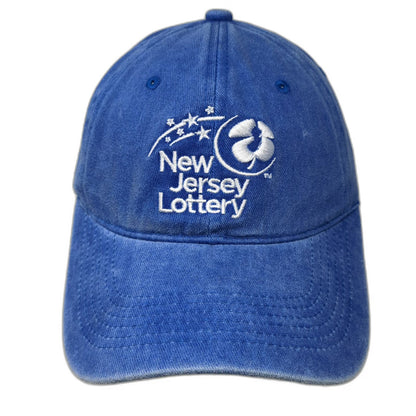 New Jersey Lottery Blue Baseball Cap One Size Hat Slideback Cotton Adjustable