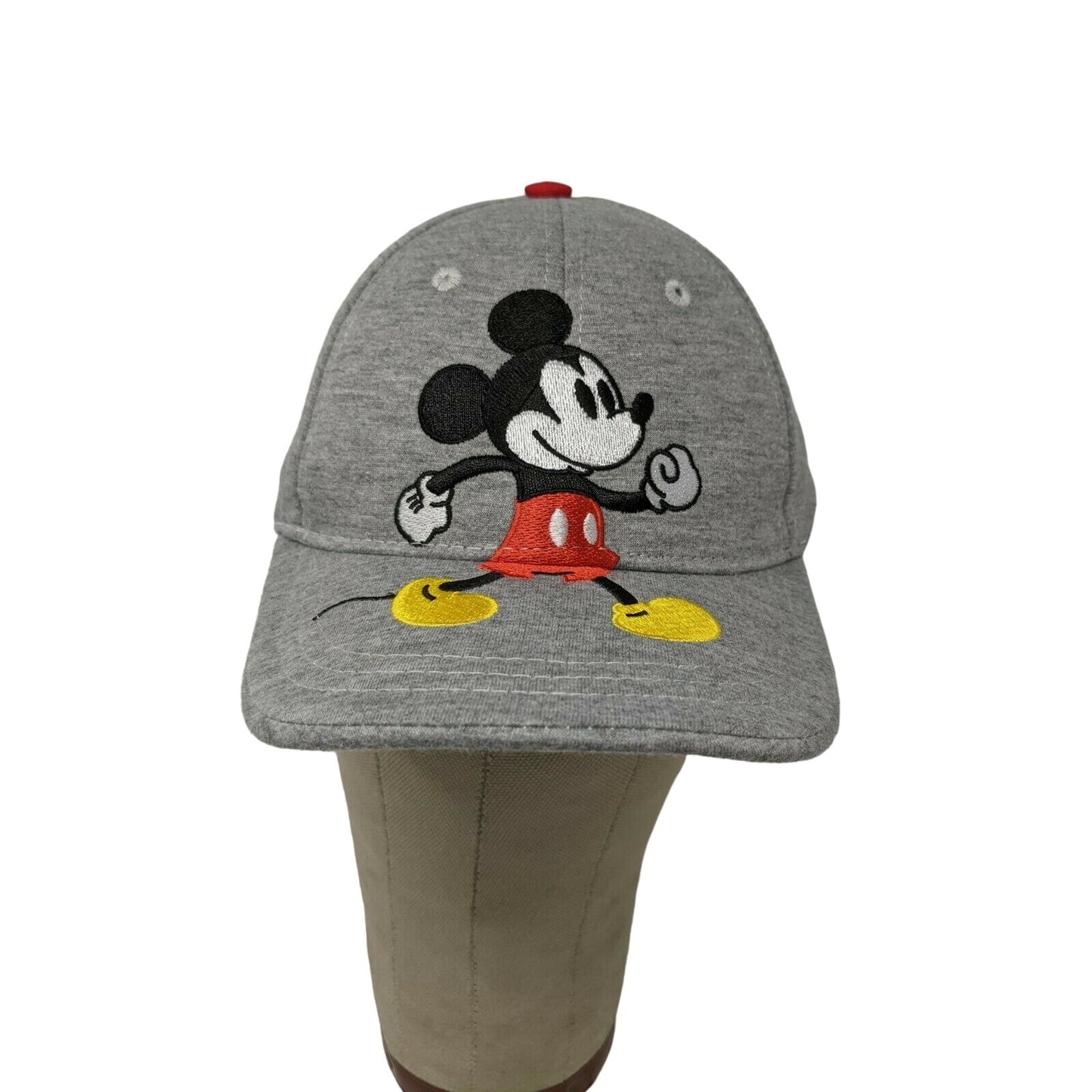 Disney Mickey Mouse Baseball Hat Cap Strapback Gray Embroidered Character