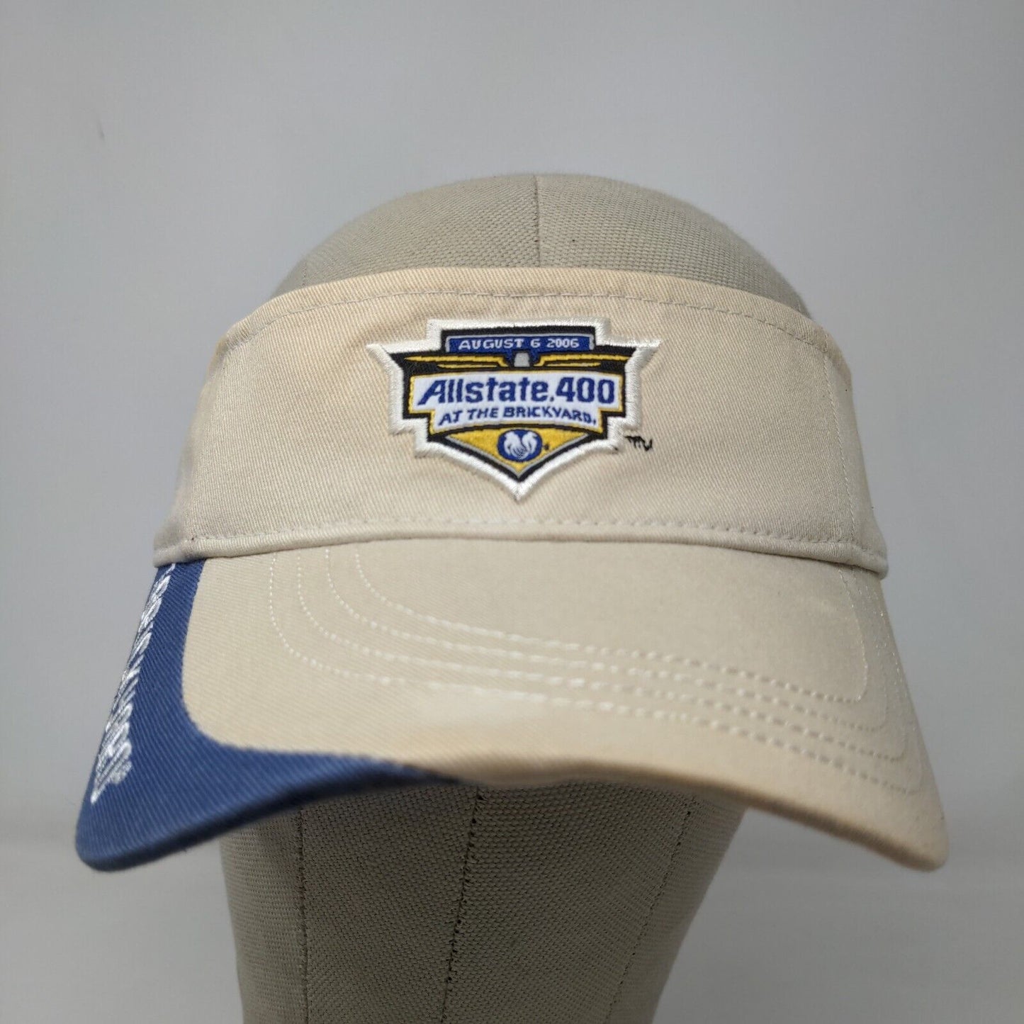 Main Gate Men's Slideback Sun Visor Cap Hat Tan Embroidered Brickyard 400 2006