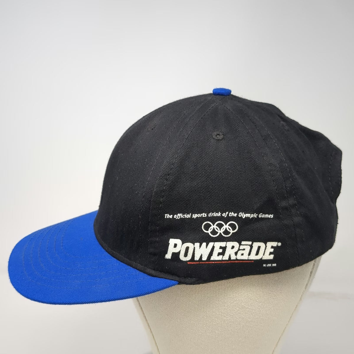 Captivate Powerade Olympic Games Snapback Hat Black Blue Made in USA Vintage