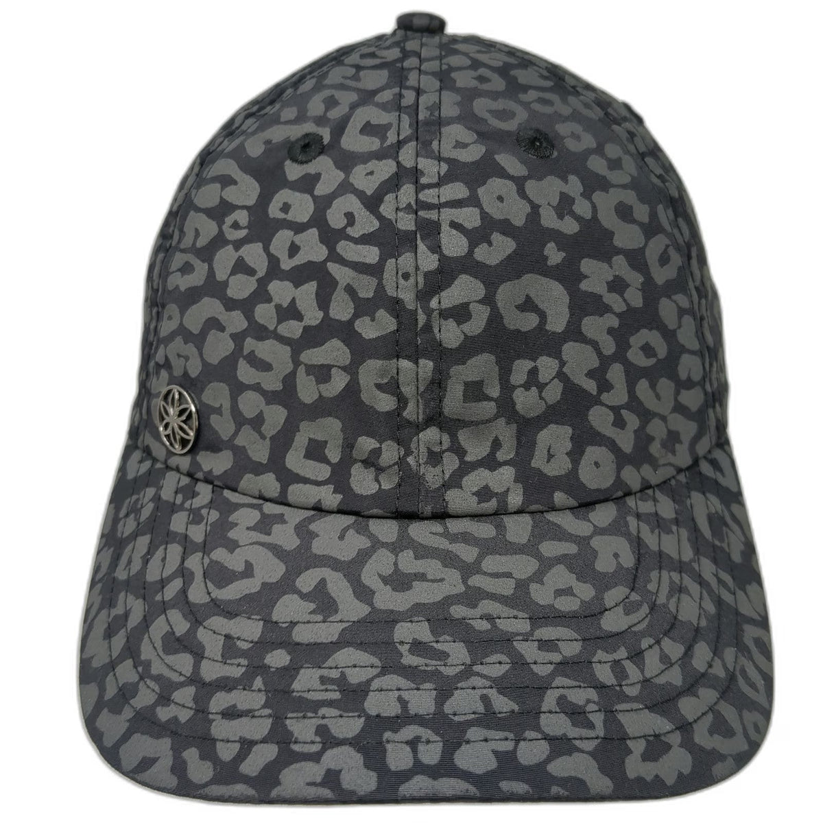 Gaiam Baseball Cap Black Gray One Size Leopard Print Athletic Fitness Yoga Hat