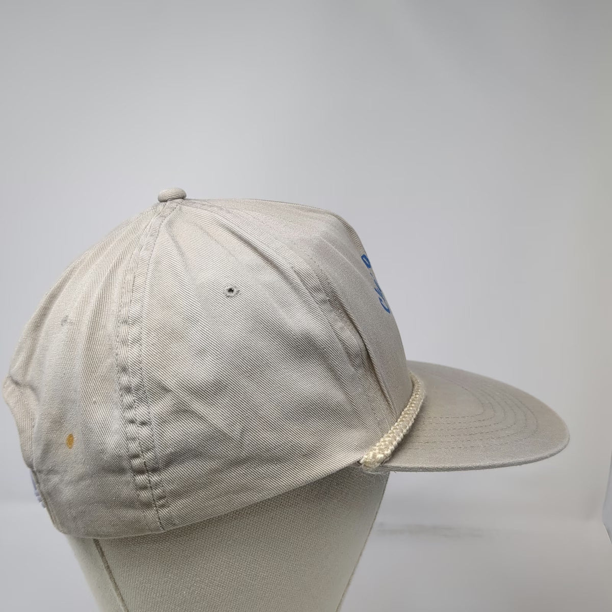 5 Panel Gray One Size Chapman Ranch Gin Cotton Boll Rope Cord Snapback Hat