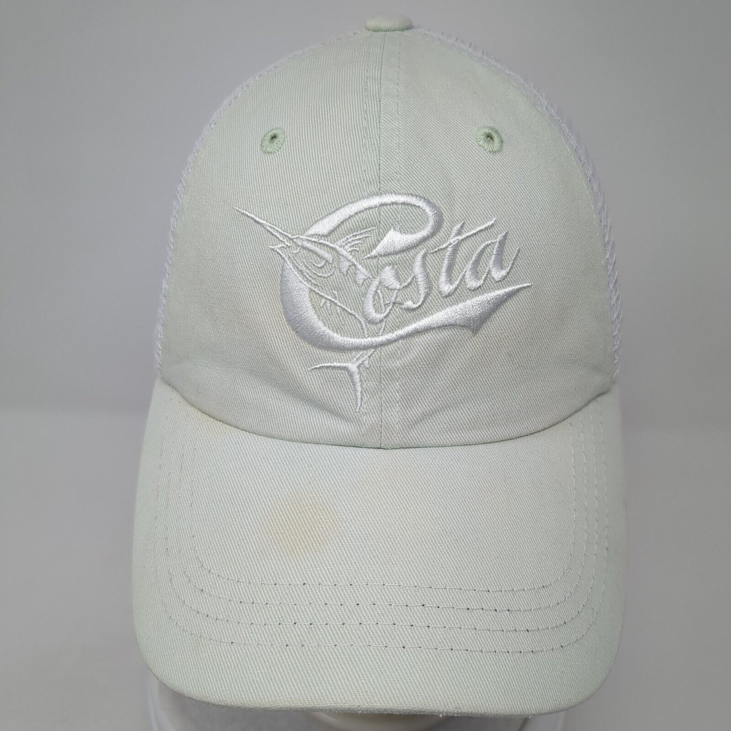 Costa Del Mar Snapback Mesh Back Trucker Hat Green One Size Embroidered
