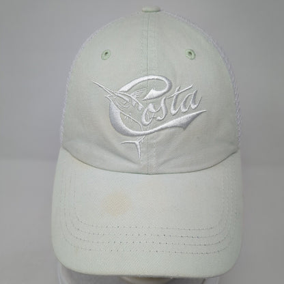 Costa Del Mar Snapback Mesh Back Trucker Hat Green One Size Embroidered