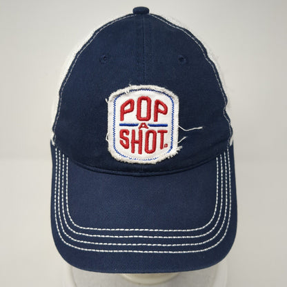 Pop A Shot Snapback Trucker Hat Blue OS Adjustable Embroidered Mesh Back Brewery