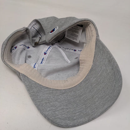 Champion Slideback Hat Gray OSFA Adjustable Solid 6 Panel Vent Holes