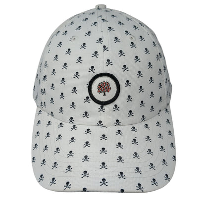 Skull & Crossbones Strapback Hat White One Size Adjustable Imperial