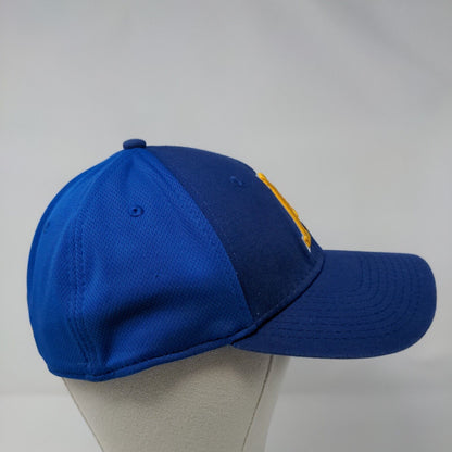 Letter A Bobcats Fitted Hat Blue M/L Embroidered Dome A-Flex 6 Panel