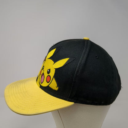 Pokemon 5 Panel Black One Size Pikachu Embroidery Snapback Hat Anime Nintendo