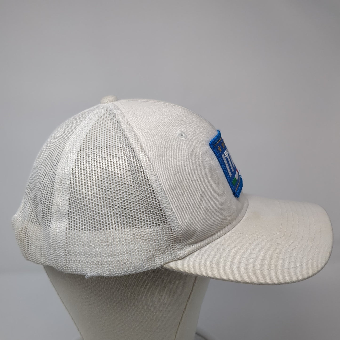 ITA Snapback Trucker Hat White One Size Solid Mesh Back Port Authority